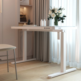 Almena 120cm W Height Adjustable Glass Top Standing Desk