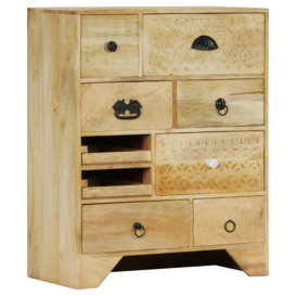 Solid Mango Wood Chest Of Drawers - 60X30x75 Cm - Compact Storage With Rustic Charm