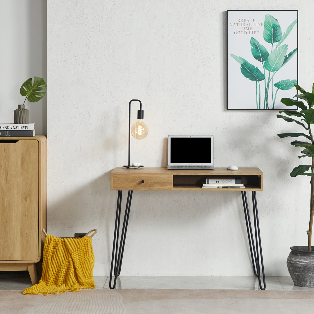 Ester 101.6 cm W Hairpin Desk with Drawer