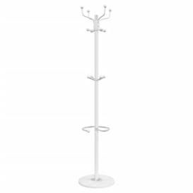 Marlow Home Co. Coat Stand With Umbrella Holder White 180 Cm Powder-Coated Iron