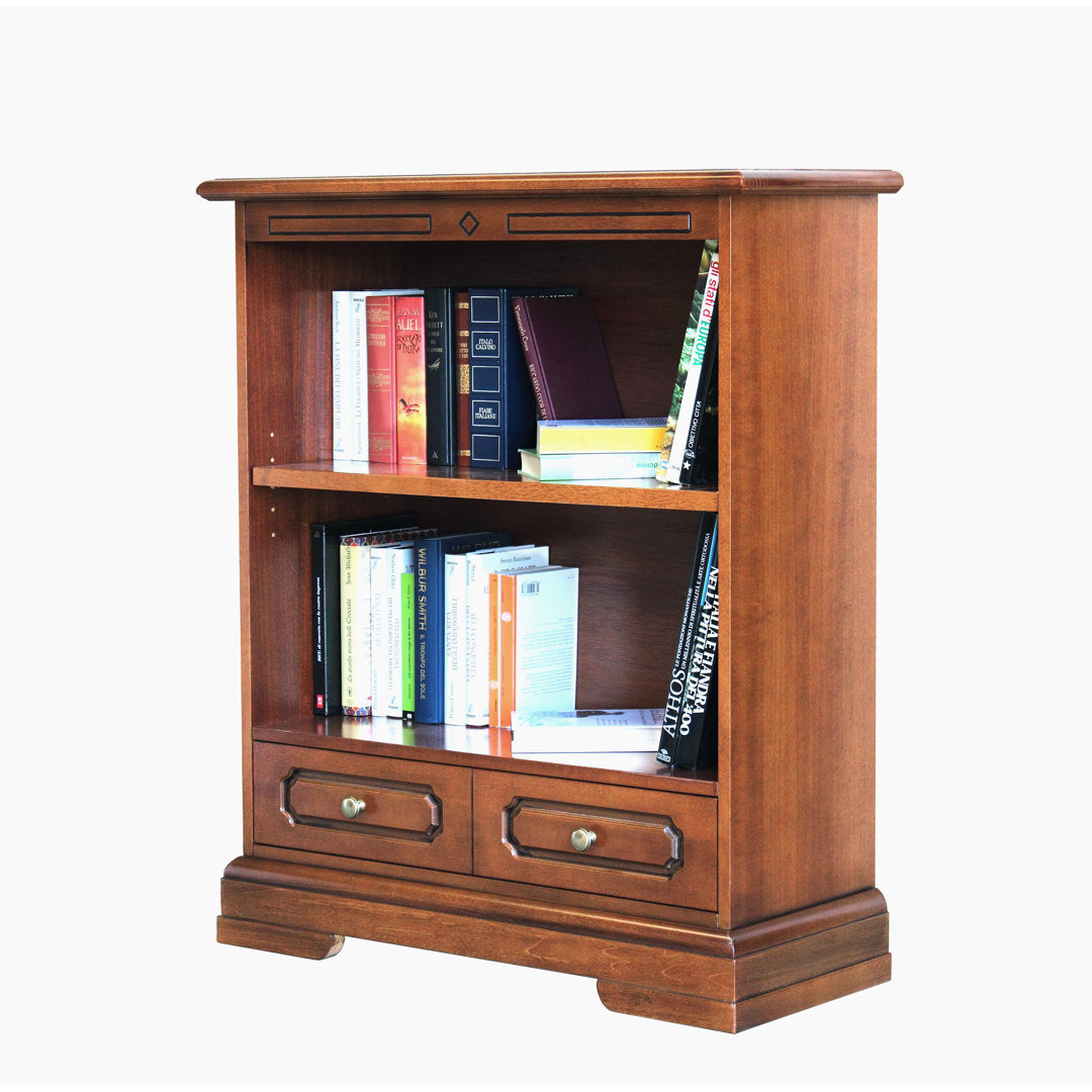 Dhiaan 97.5cm H x 83.5cm W Manufactured Wood + Solid Wood Standard Bookcase