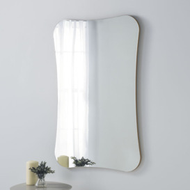 Aleli Wood Framed Asymmetrical Wall Bathroom / Vanity Mirror
