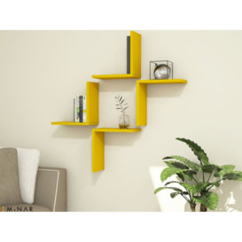 Box Decorative Wall Shelf Yellow