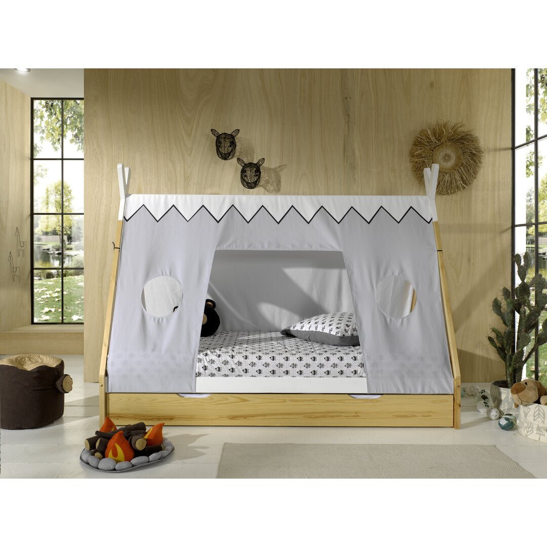 European Single (90 X 200Cm) Solid Wood Tent Bed with Trundle by Vipack