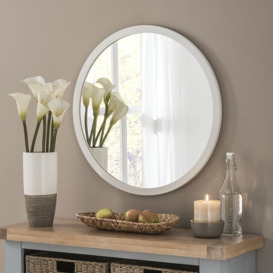 Tabatha Round Wood Framed Wall Mounted Accent Mirror in