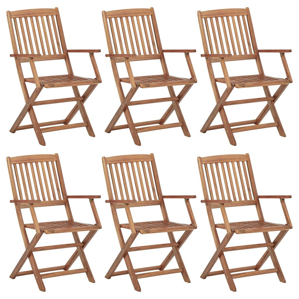Annmary Folding Garden Chairs 6 Pcs Solid Acacia Wood