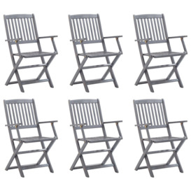 Anastassios Folding Outdoor Chairs 6 Pcs Solid Acacia Wood