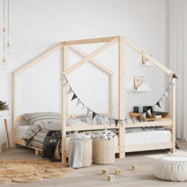 Vidaxl Kids Bed Frame White 2X(90X190) Cm Solid Wood Pine