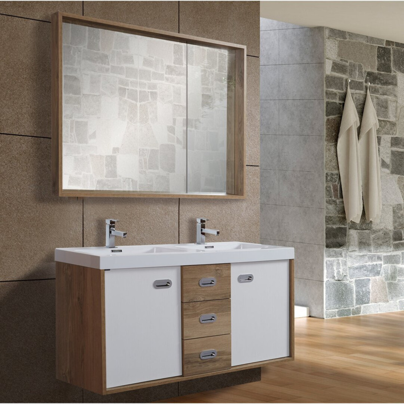 Aro 1500mm White Double Basin Freestanding Bathroom Vanity Drawers Faux  Marble Top by Homary