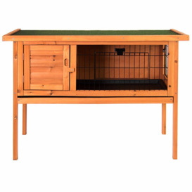 Vida Wooden Raised Pet Hutch Guinea Pig Cage Run with Cleaning Tray Natural Wood