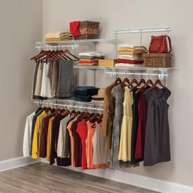 ClosetMaid 3 Shelf Adjustable ShelfTrack Wardrobe Shelving & Clothes Rail Kit - 1.8m to 2.4m Wide