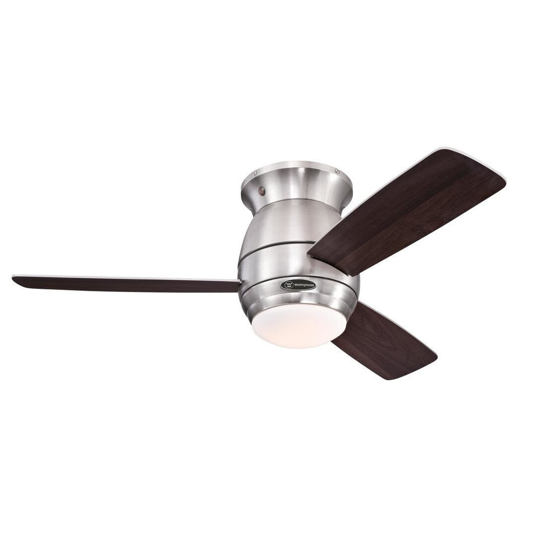 112cm 3 Blades Ceiling Fan with Remote Control and Light Kit Included