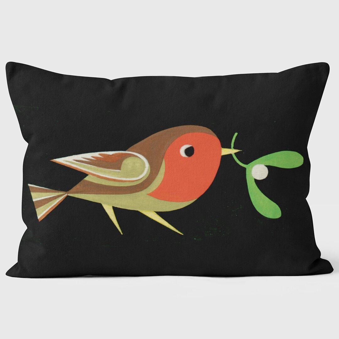 Robin With Mistletoe Christmas Gift Tag - Christmas Cushion