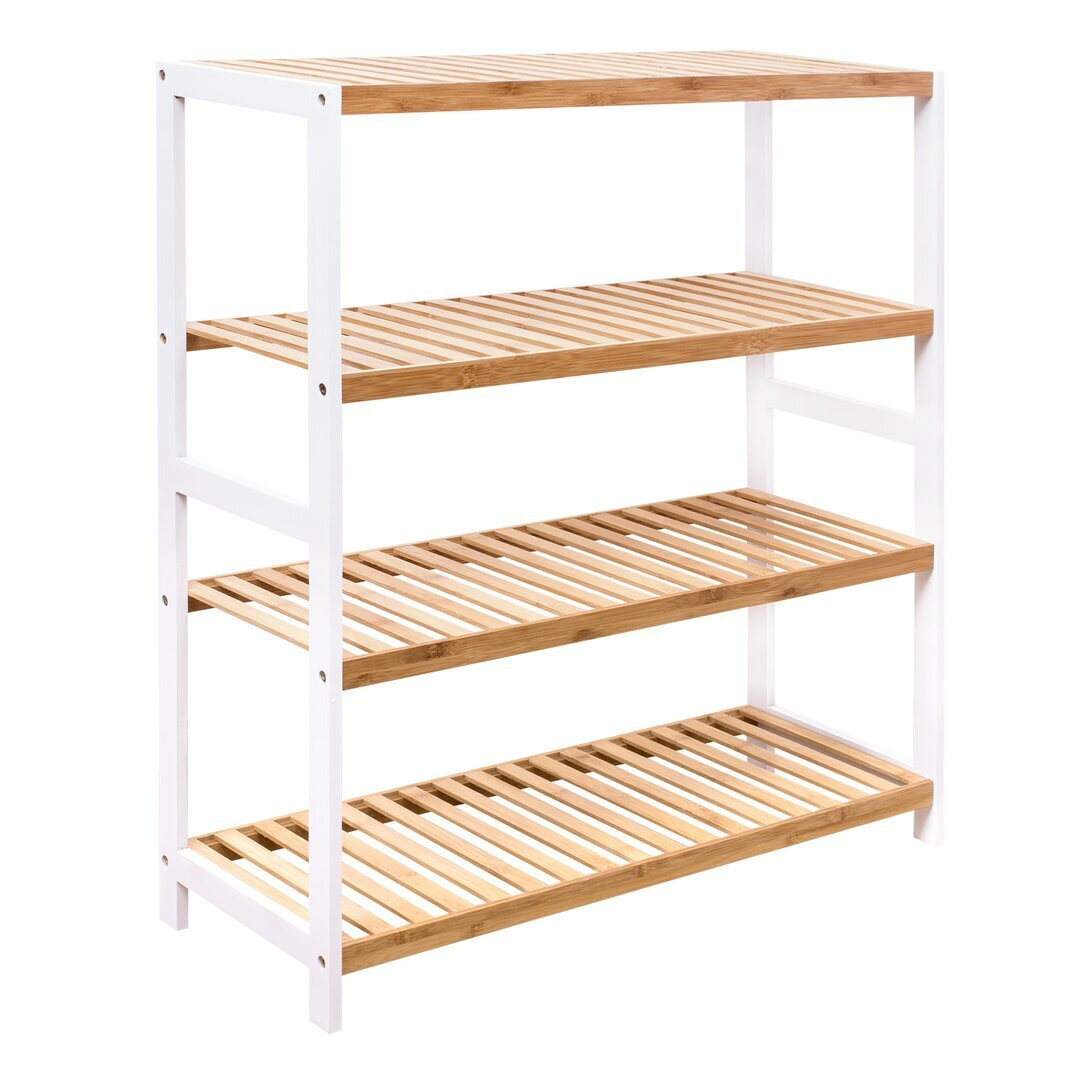 Bamboo 4 Tier 12 Pair Shoe Rack