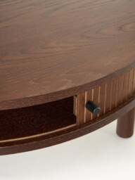 Coffee Table Calary with Fluted Front, Ø 80 cm - thumbnail 4