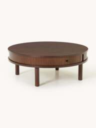 Coffee Table Calary with Fluted Front, Ø 80 cm