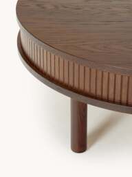 Coffee Table Calary with Fluted Front, Ø 80 cm - thumbnail 3