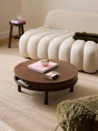 Coffee Table Calary with Fluted Front, Ø 80 cm - thumbnail 6