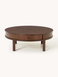 Coffee Table Calary with Fluted Front, Ø 80 cm - thumbnail 2