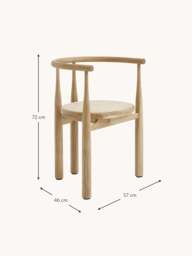 Oak Wood Dining Chair Bukowski with Armrests - thumbnail 3
