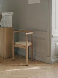 Oak Wood Dining Chair Bukowski with Armrests - thumbnail 2