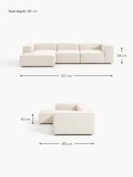 Linen Blend Modular Corner Sofa Lennon (4-seater) - thumbnail 8