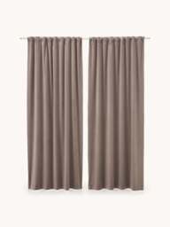 Velvet Dim-Out Multi-Band Curtains Rush, Set of 2, W 135 cm - thumbnail 2