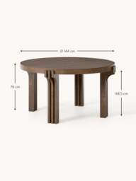 Round Oak Wood Dining Table Nolan, in various sizes - thumbnail 8