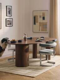 Oval Oak Wood Dining Table Dunia, in various sizes - thumbnail 6