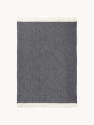 Wool Throw Tyrol with Herringbone Pattern and Fringes - thumbnail 2
