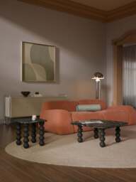 Marble Coffee Table Lyndi with Oak Legs - thumbnail 7