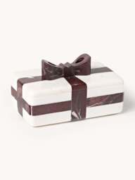 Decorative Rosso Levanto Marble Christmas Box Cutemas, W 19 cm