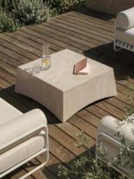 In- & Outdoor Coffee Table Mohi with Travertine Effect, W 80 cm - thumbnail 5