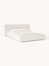 Upholstered Bouclé Bed Lennon with Storage Space
