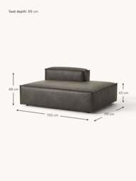 Leather Chaise Module Lennon - thumbnail 8