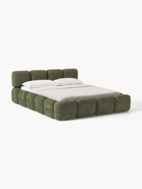 Upholstered Teddy Bouclé Bed Tayla with Storage Space