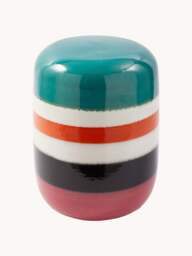 Round Handmade Side Table Striped Pill - thumbnail 1