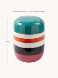 Round Handmade Side Table Striped Pill - thumbnail 7
