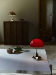 Small Portable LED Table Lamp Panthella 160, Design Verner Panton - thumbnail 7