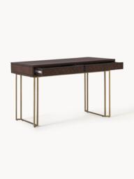 Mango Wood Desk Luca with Herringbone Pattern - thumbnail 4