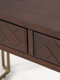 Mango Wood Desk Luca with Herringbone Pattern - thumbnail 7