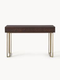 Mango Wood Desk Luca with Herringbone Pattern - thumbnail 3