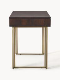 Mango Wood Desk Luca with Herringbone Pattern - thumbnail 5