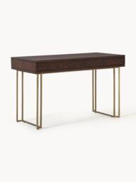 Mango Wood Desk Luca with Herringbone Pattern