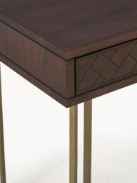 Mango Wood Desk Luca with Herringbone Pattern - thumbnail 9