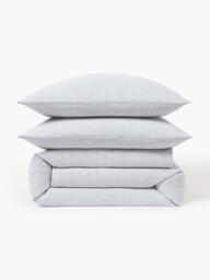 Washed Linen Duvet Cover Rinna with Fine Stripes - thumbnail 3