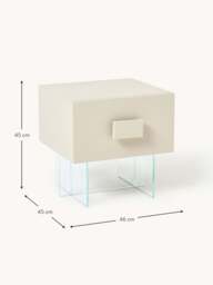 Bedside Table Kuno with Glass Legs - thumbnail 9