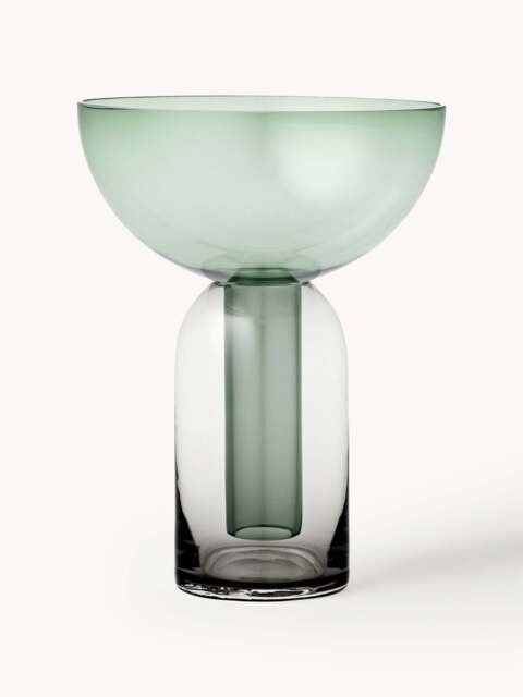 Mouth-Blown Glass Vase Torus, H 20 cm - image 1