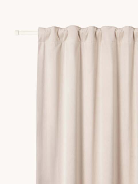 Velvet Dim-Out Multi-Band Curtains Rush, Set of 2, W 135 cm - image 1