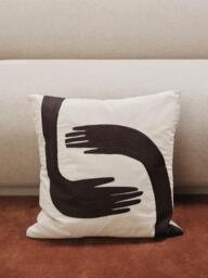Hand-Embroidered Cotton Cushion Cover Pose - thumbnail 2